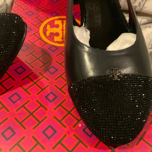 Tory  Burch Cap Toe pave Sling Back 45mm heels,BNIB,MSRP$298 I - Picture 3 of 10